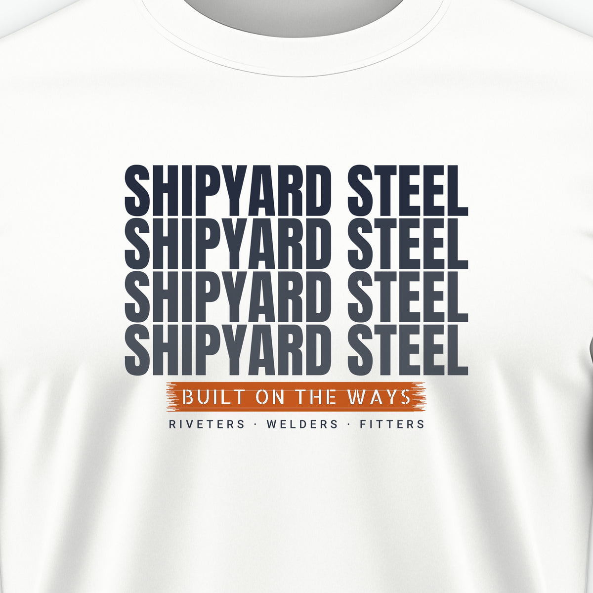 Shipyard Steel Echo Tee, front print detail