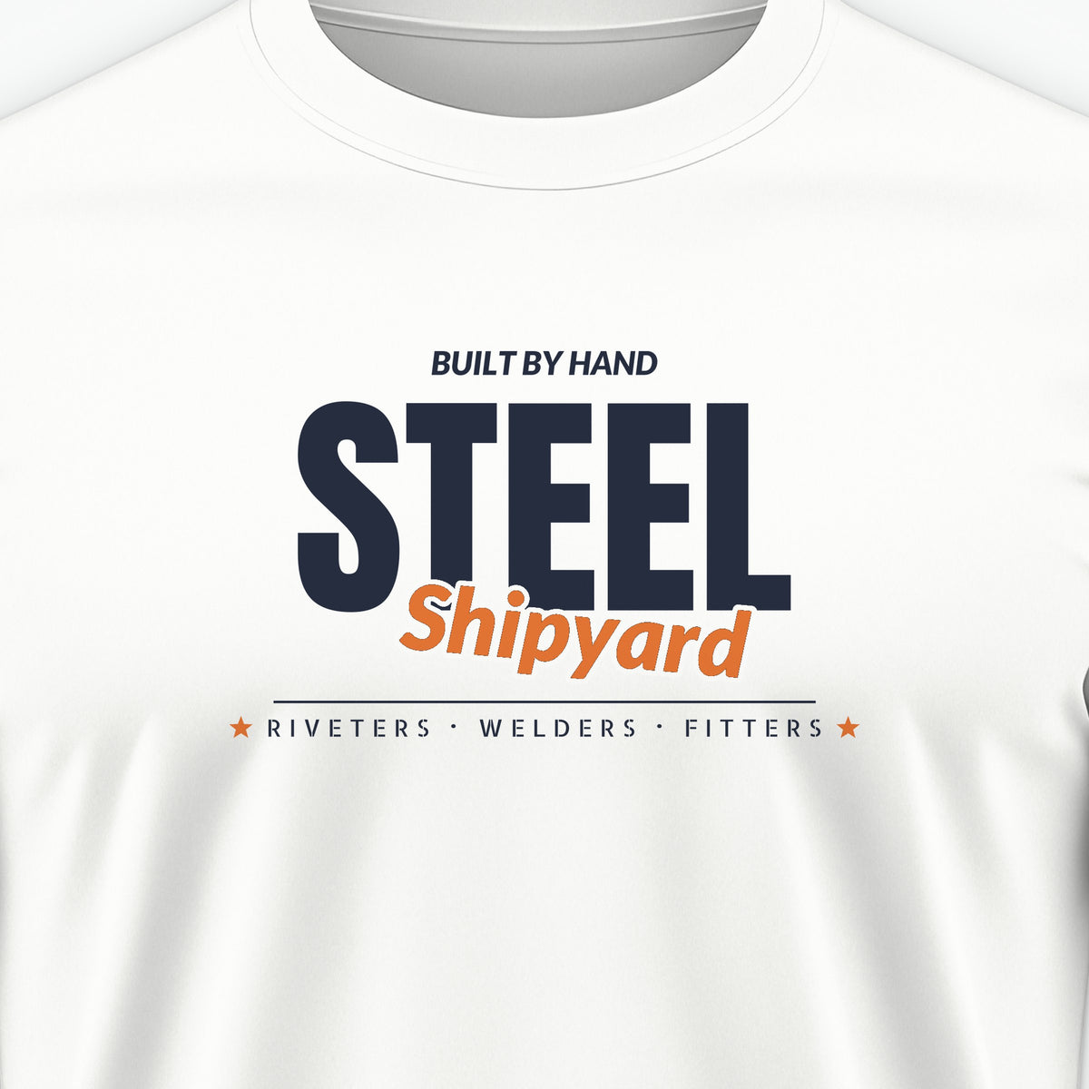 Shipyard Steel Club Tee, front print detail