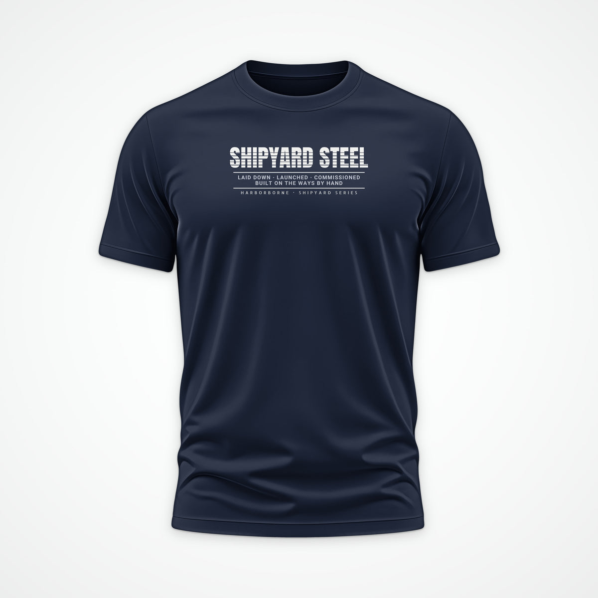 Shipyard Steel Scanline Tee in French Navy