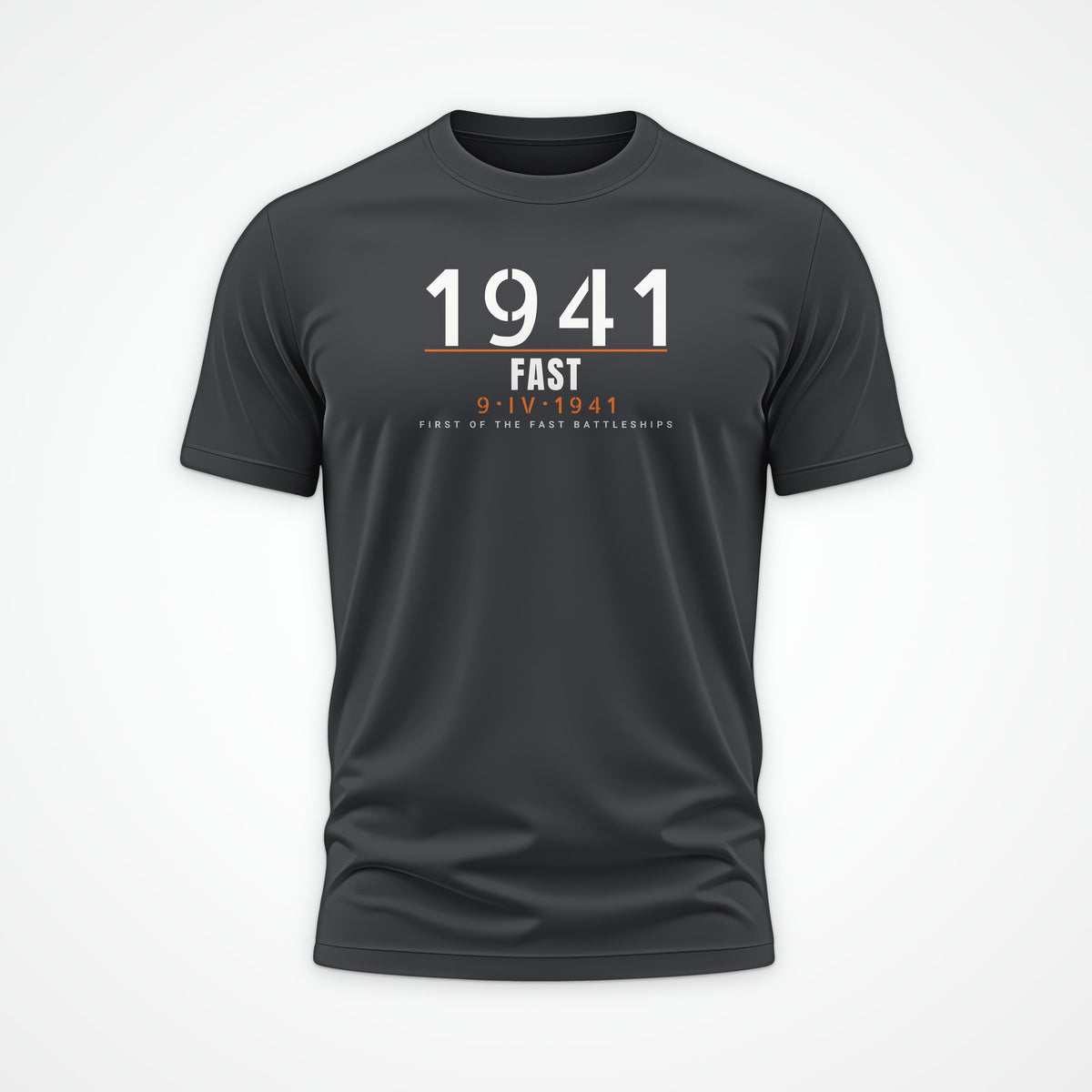 Fast Battleship 1941 Timestamp Tee in Anthracite