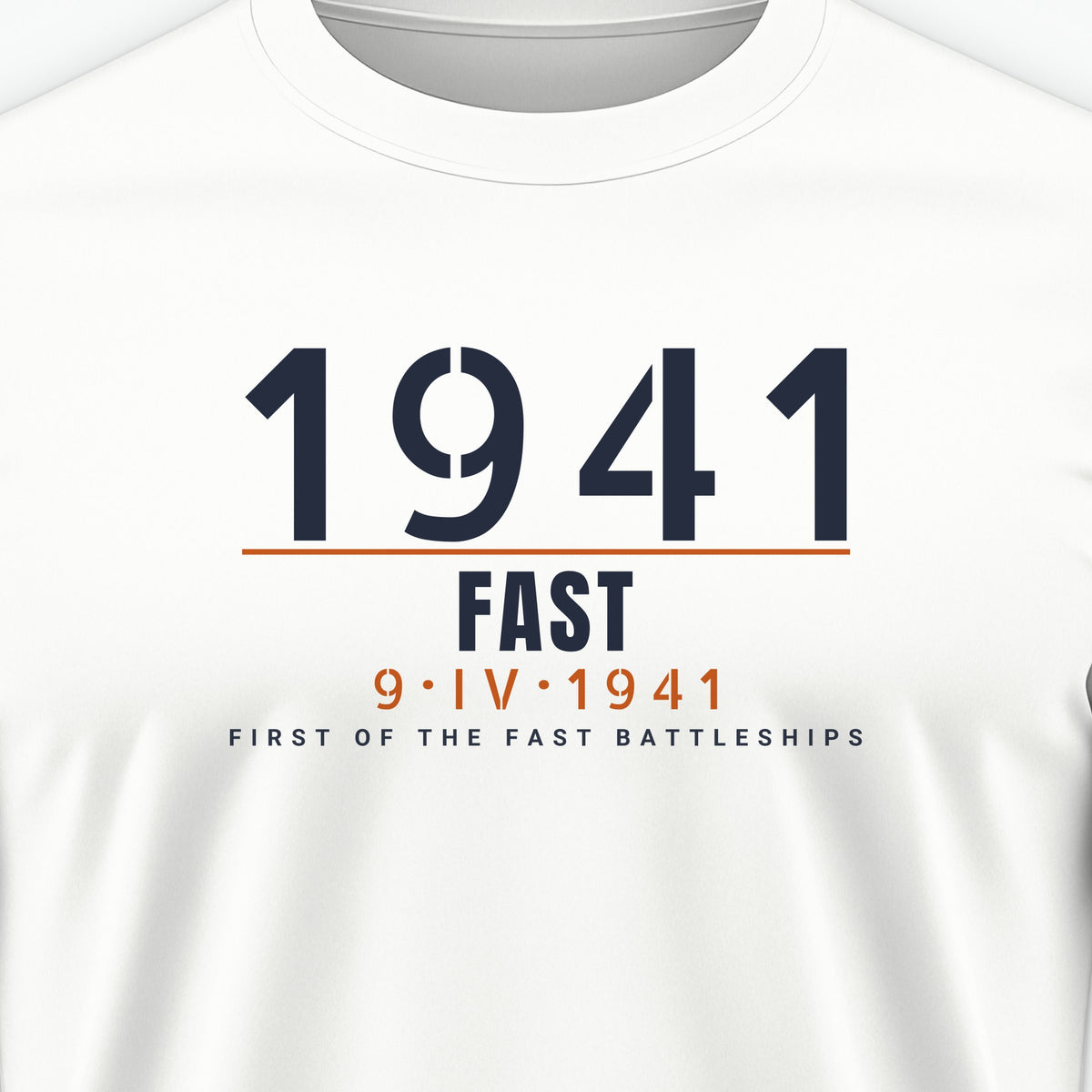 Fast Battleship 1941 Timestamp Tee, front print detail