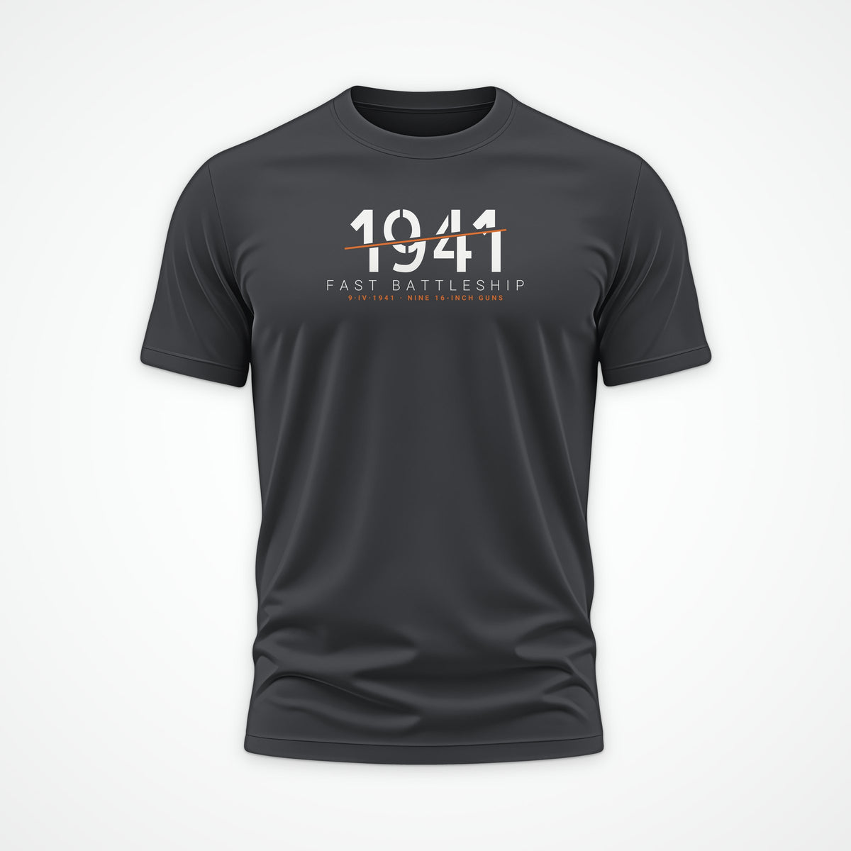 Fast Battleship 1941 Sliced Tee in Anthracite