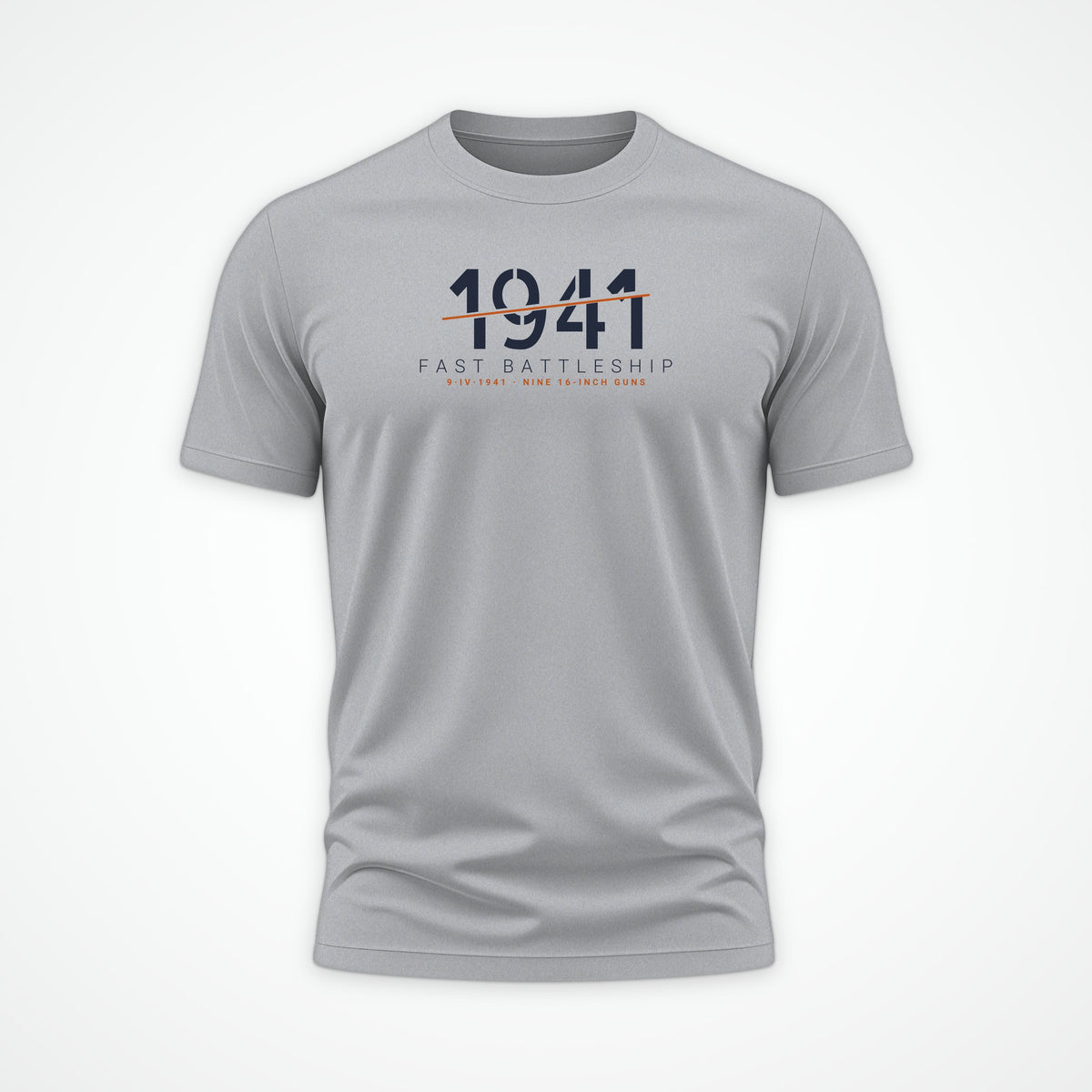 Fast Battleship 1941 Sliced Tee in Heather Grey