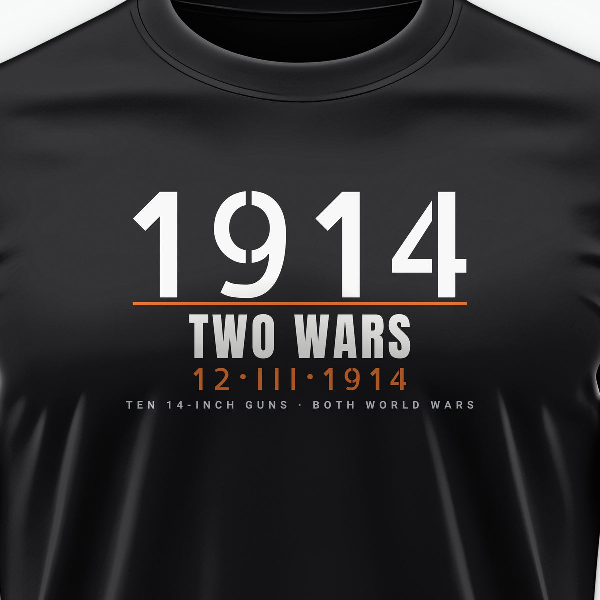 Two-War Battleship Timestamp Tee, front print detail