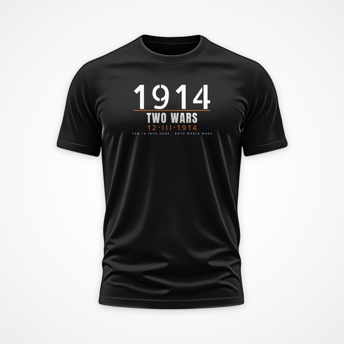 Two-War Battleship Timestamp Tee in Black