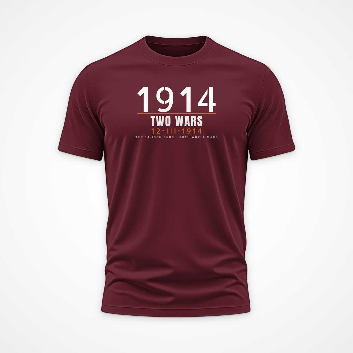 Two-War Battleship Timestamp Tee in Burgundy