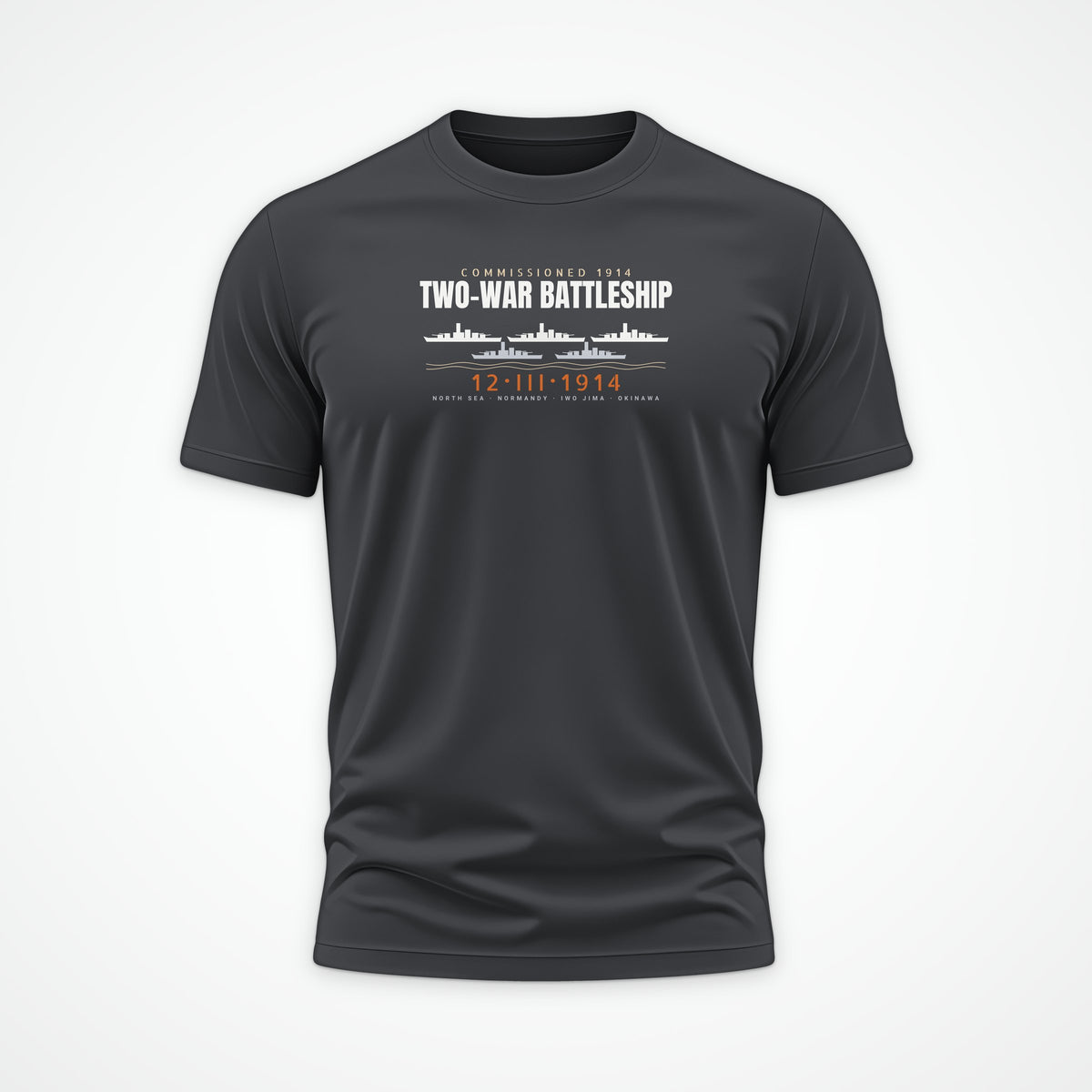 Two-War Battleship Row Tee in Anthracite