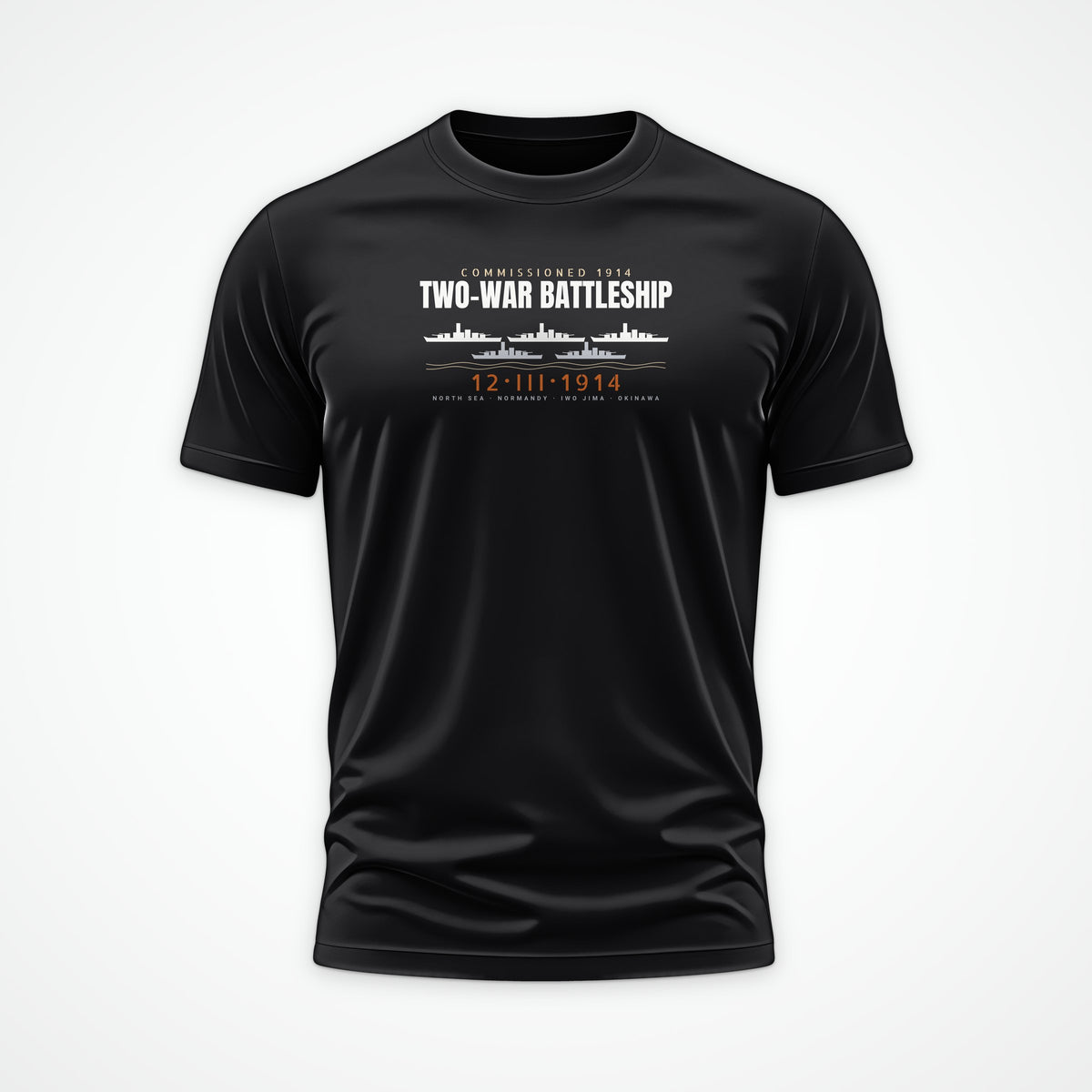 Two-War Battleship Row Tee in Black