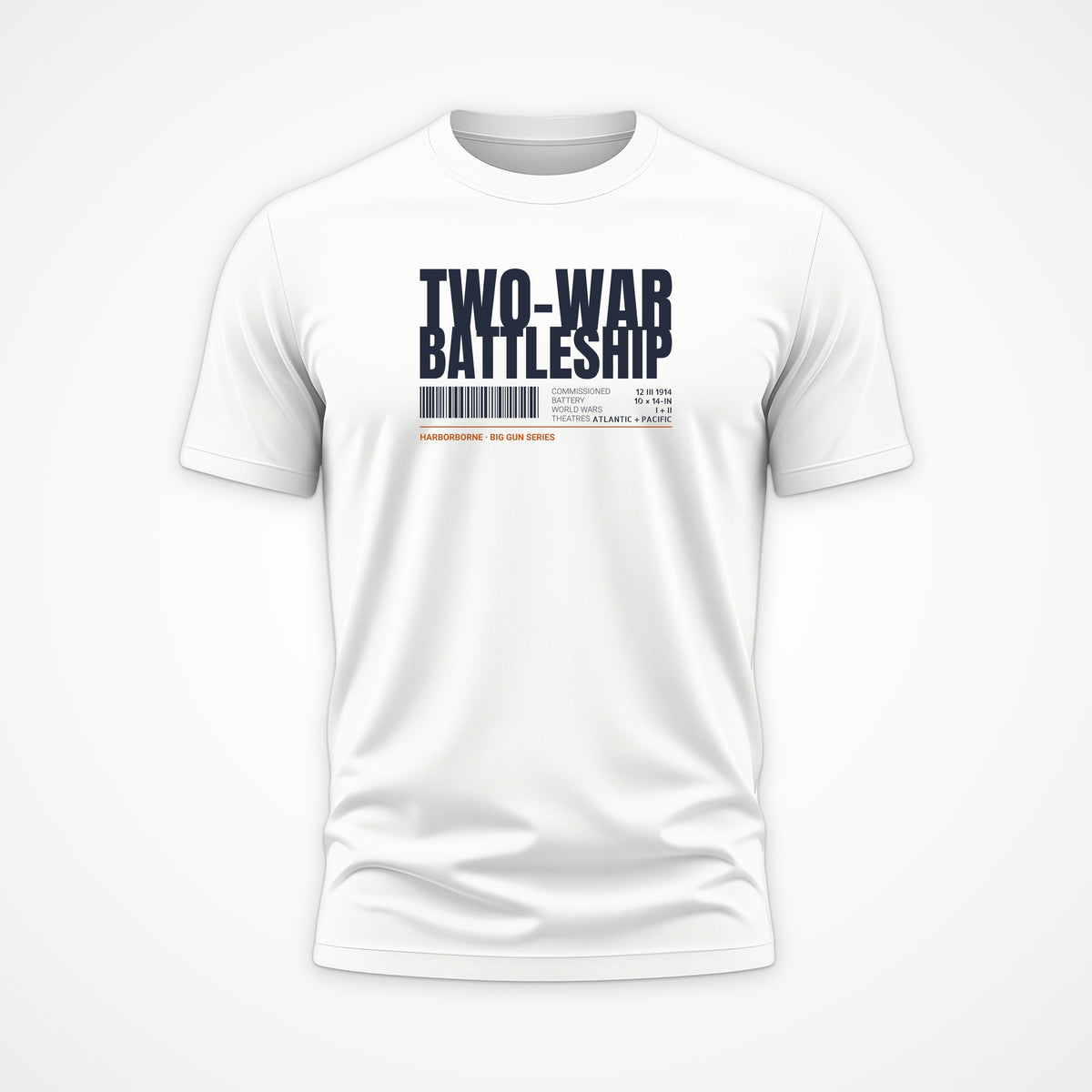 Two-War Battleship Tag Tee in White