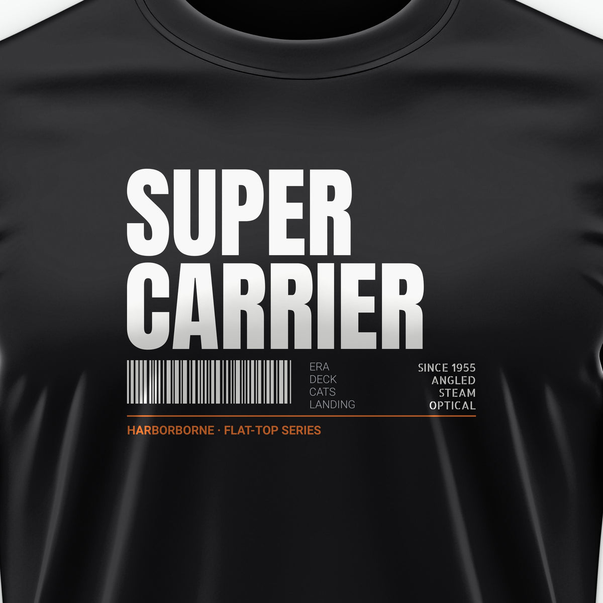 Supercarrier Watch Tag Tee, front print detail