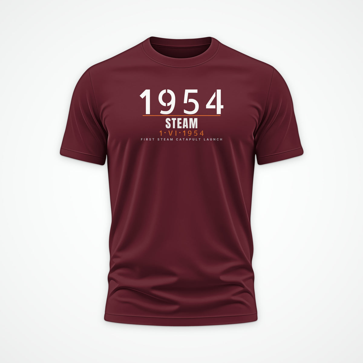 Steam Cat Era Timestamp Tee in Burgundy