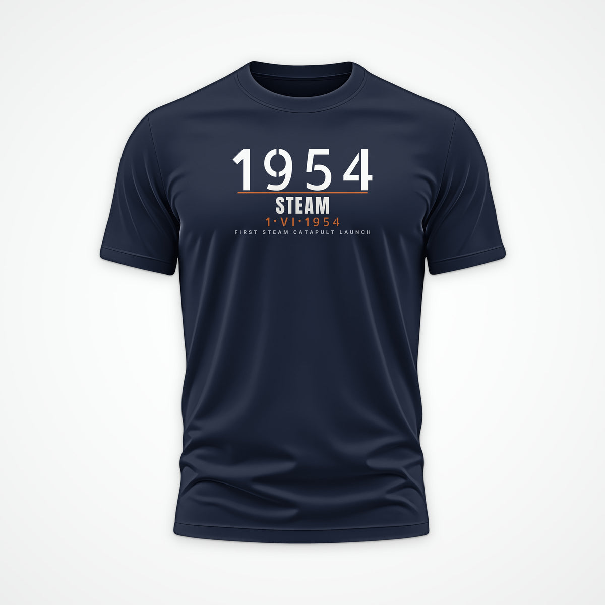 Steam Cat Era Timestamp Tee in French Navy