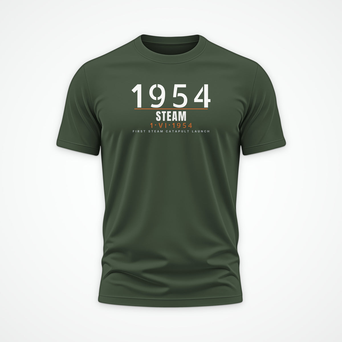 Steam Cat Era Timestamp Tee in Olive