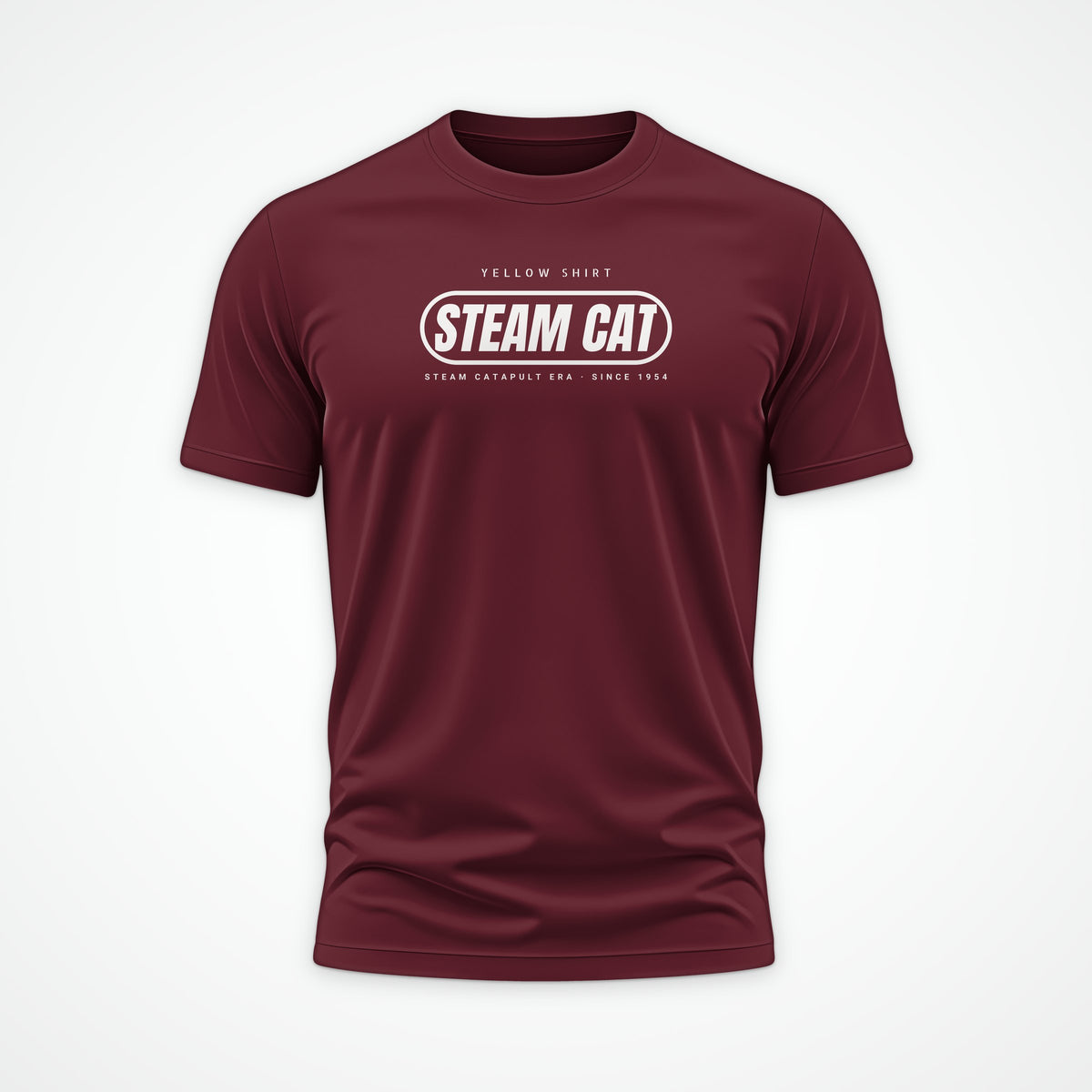 Steam Cat Era Pill Tee in Burgundy