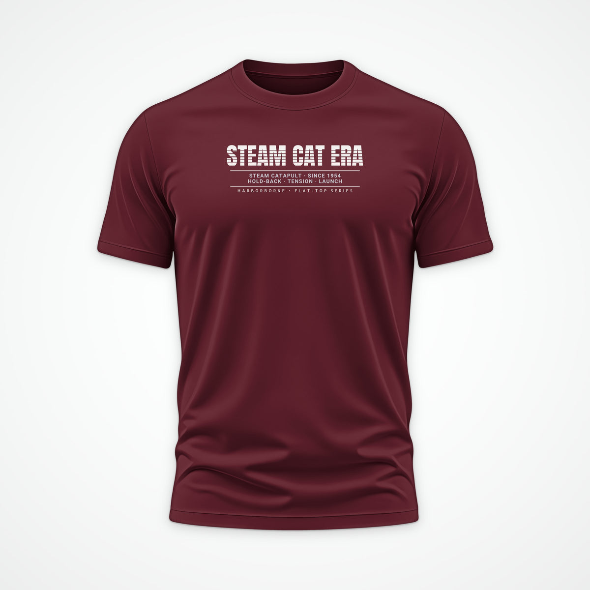 Steam Cat Era Scanline Tee in Burgundy
