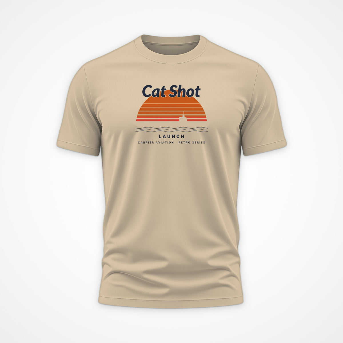 Cat Shot Retro Sunset Tee in Desert Dust