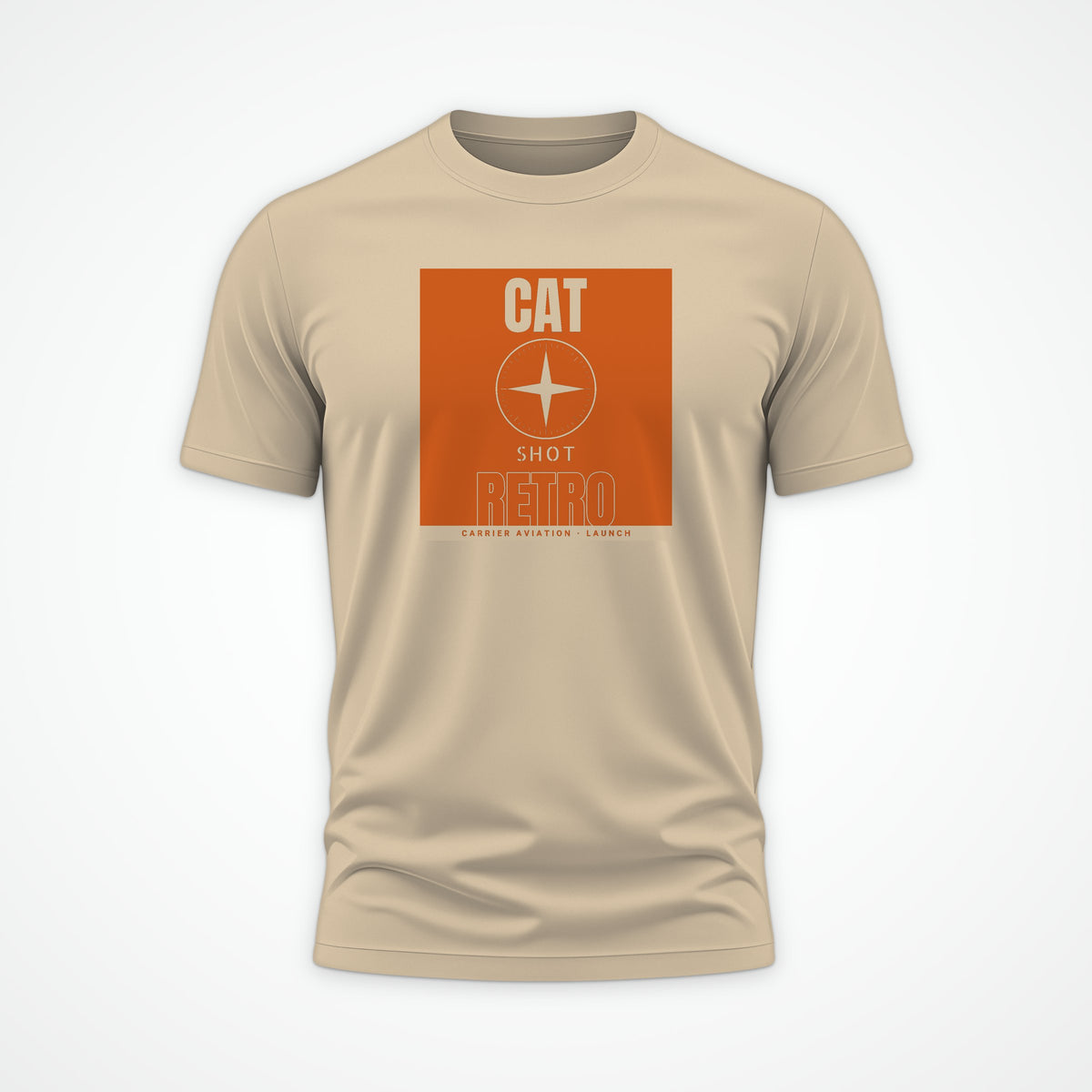 Cat Shot Retro Poster Tee in Desert Dust