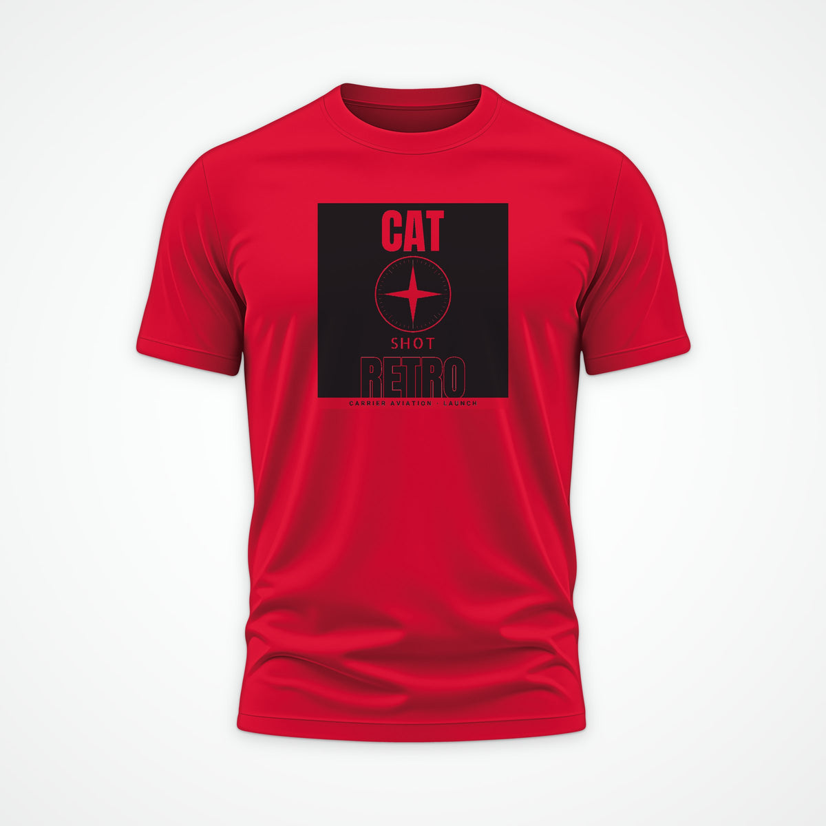 Cat Shot Retro Poster Tee in Red