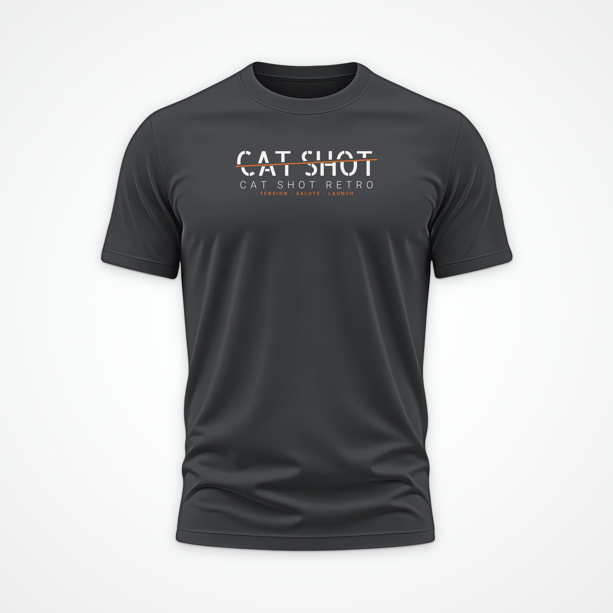 Cat Shot Retro Sliced Tee in Anthracite