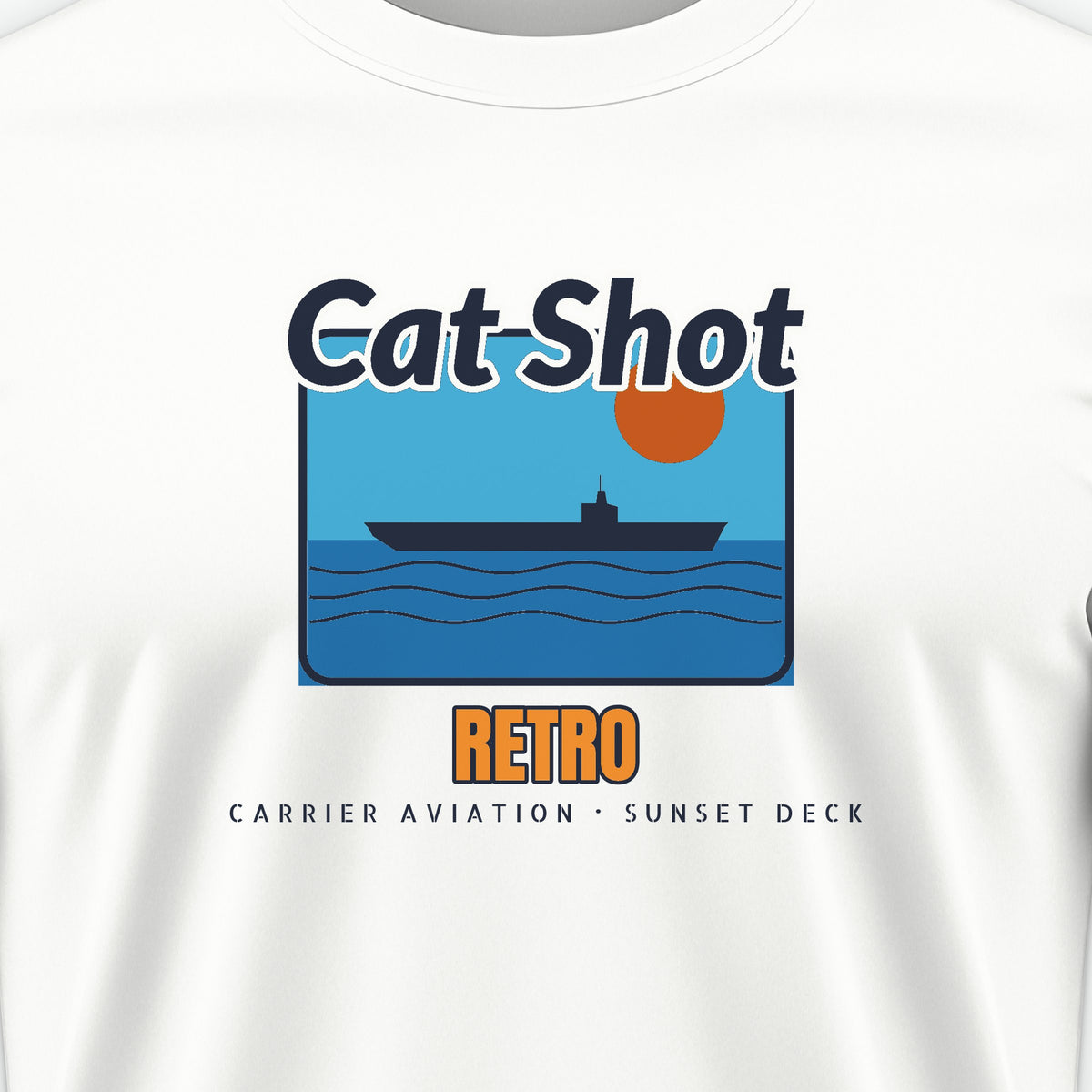 Cat Shot Retro Postcard Tee, front print detail