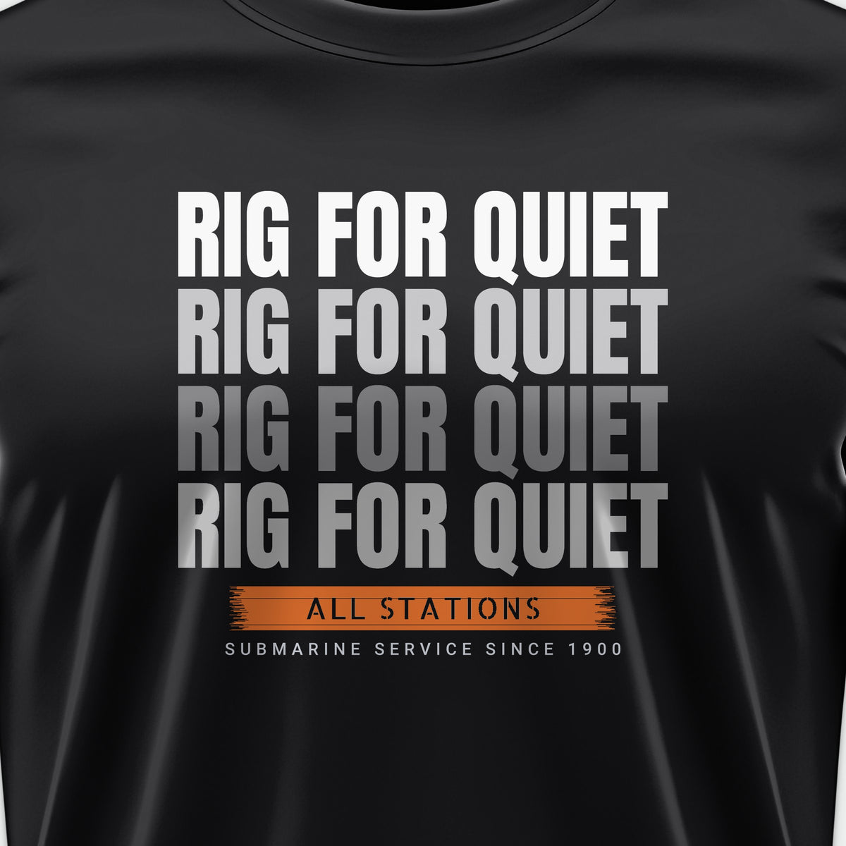 Rig for Quiet Echo Tee, front print detail