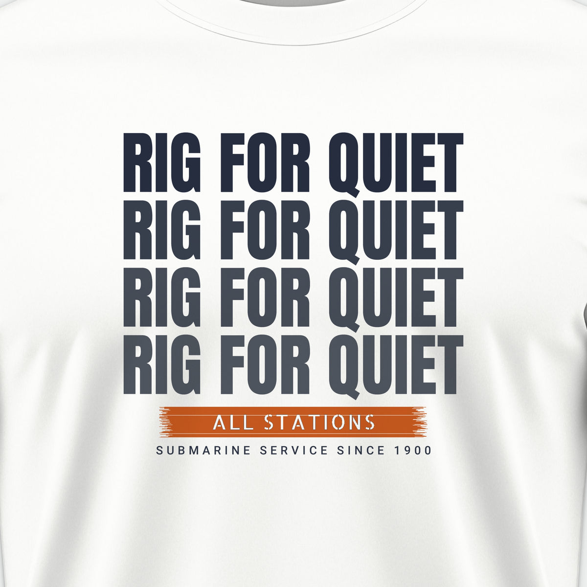Rig for Quiet Echo Tee, front print detail