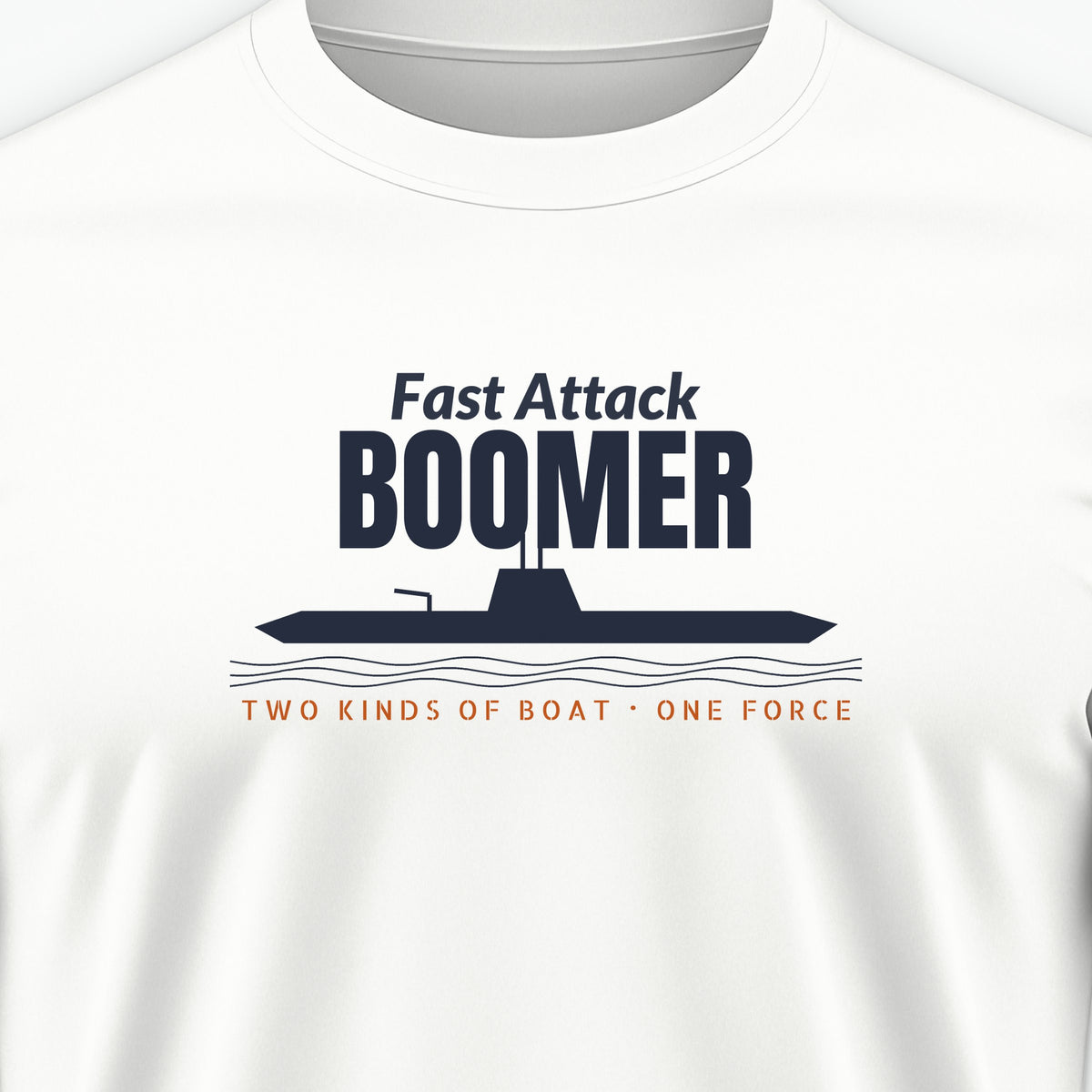 Fast Attack & Boomer Profile Tee, front print detail