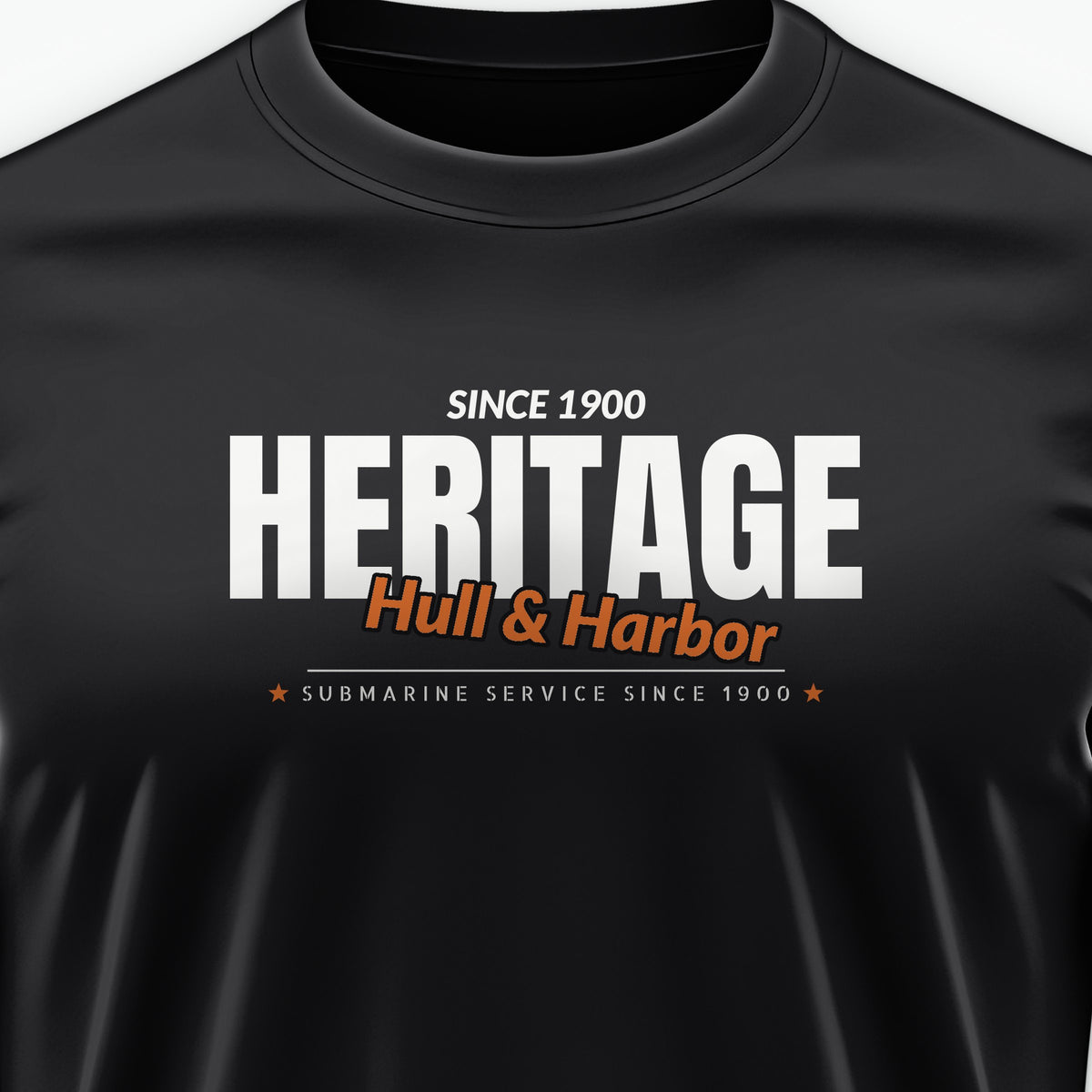 Hull & Harbor Heritage Club Tee, front print detail