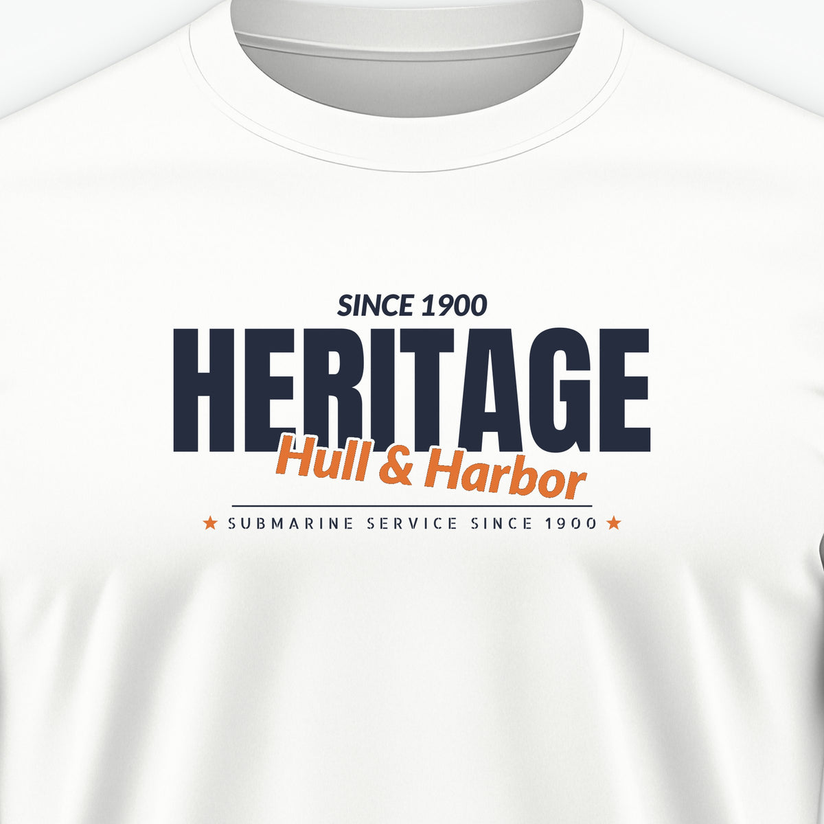 Hull & Harbor Heritage Club Tee, front print detail