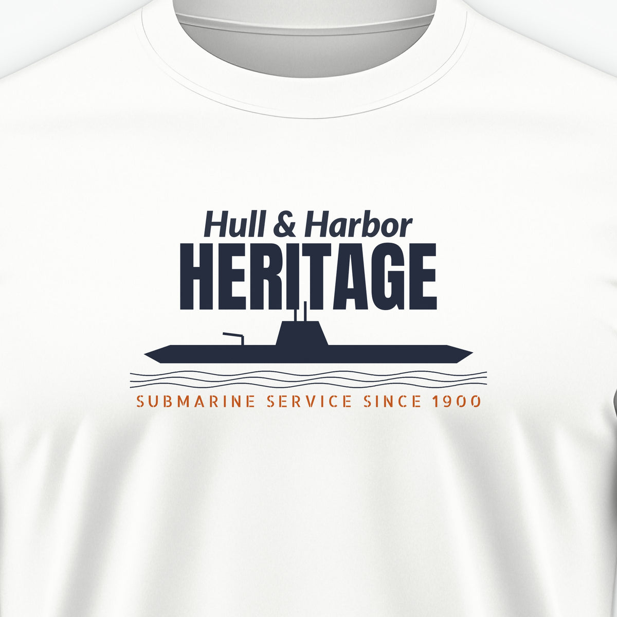 Hull & Harbor Heritage Profile Tee, front print detail