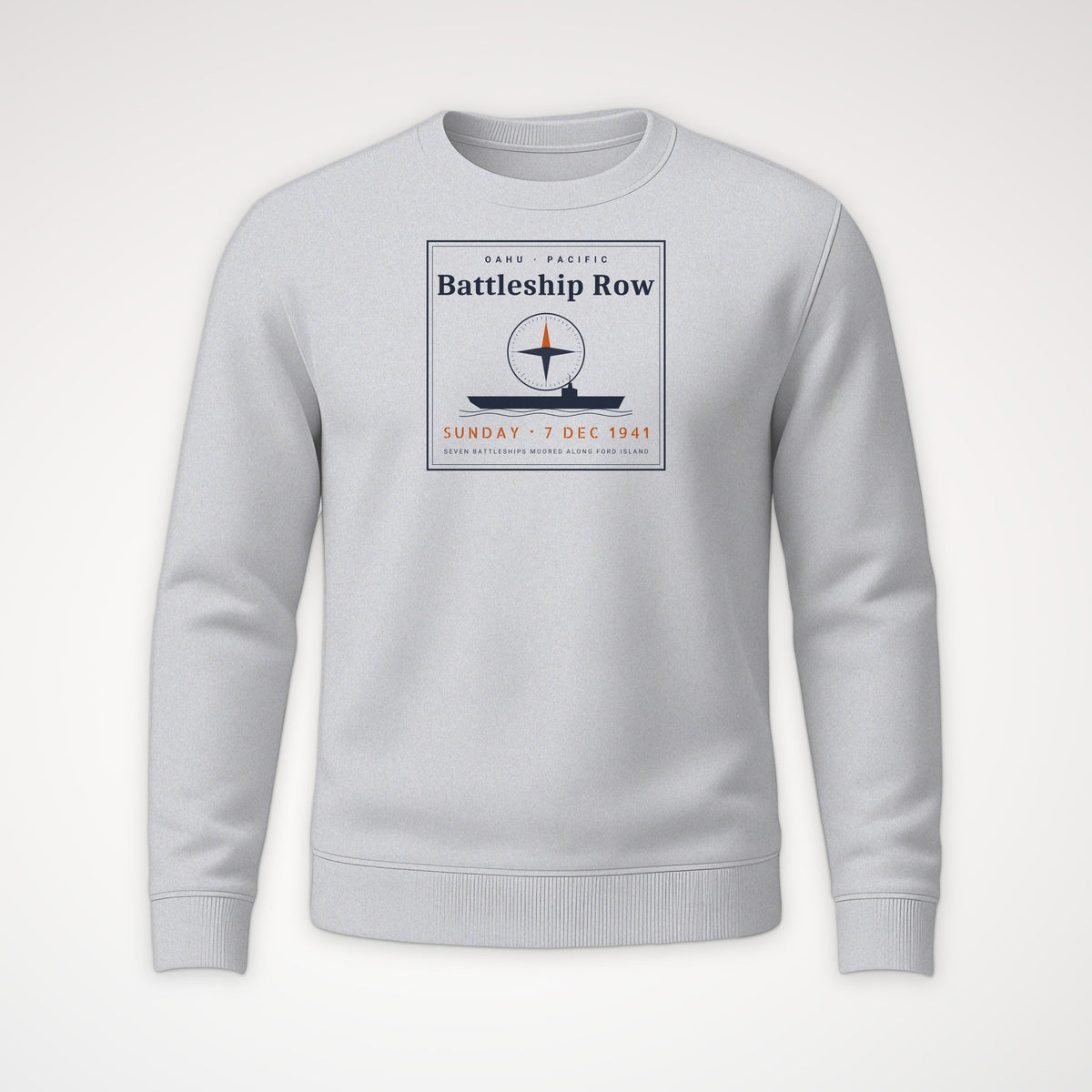 Battleship Row Frame Crewneck Sweatshirt in Sport Grey