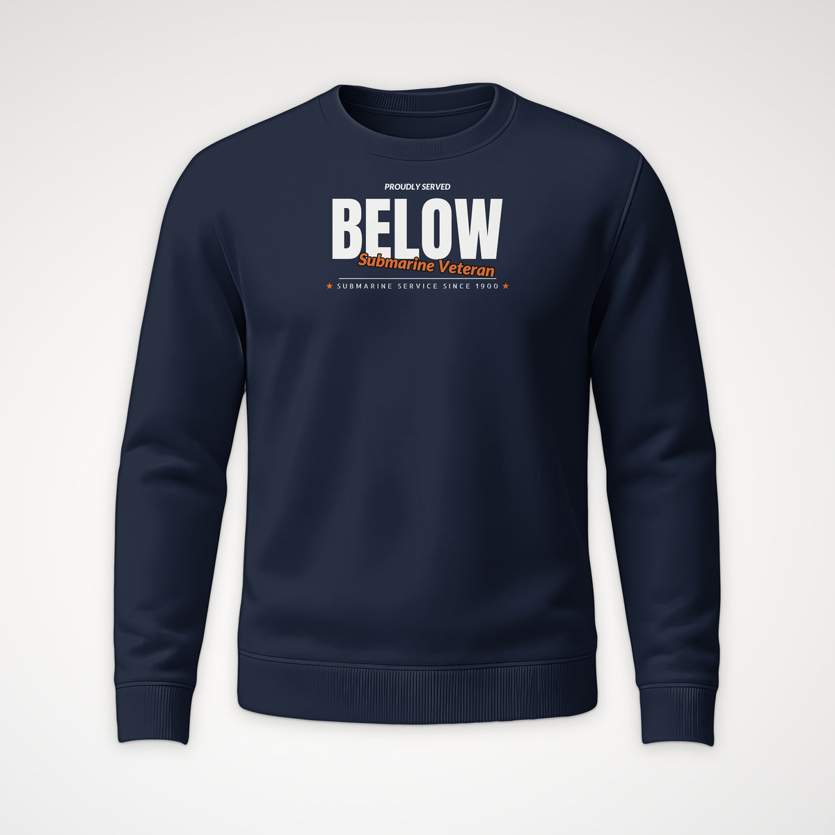 Proudly Served Below Club Crewneck Sweatshirt in Navy