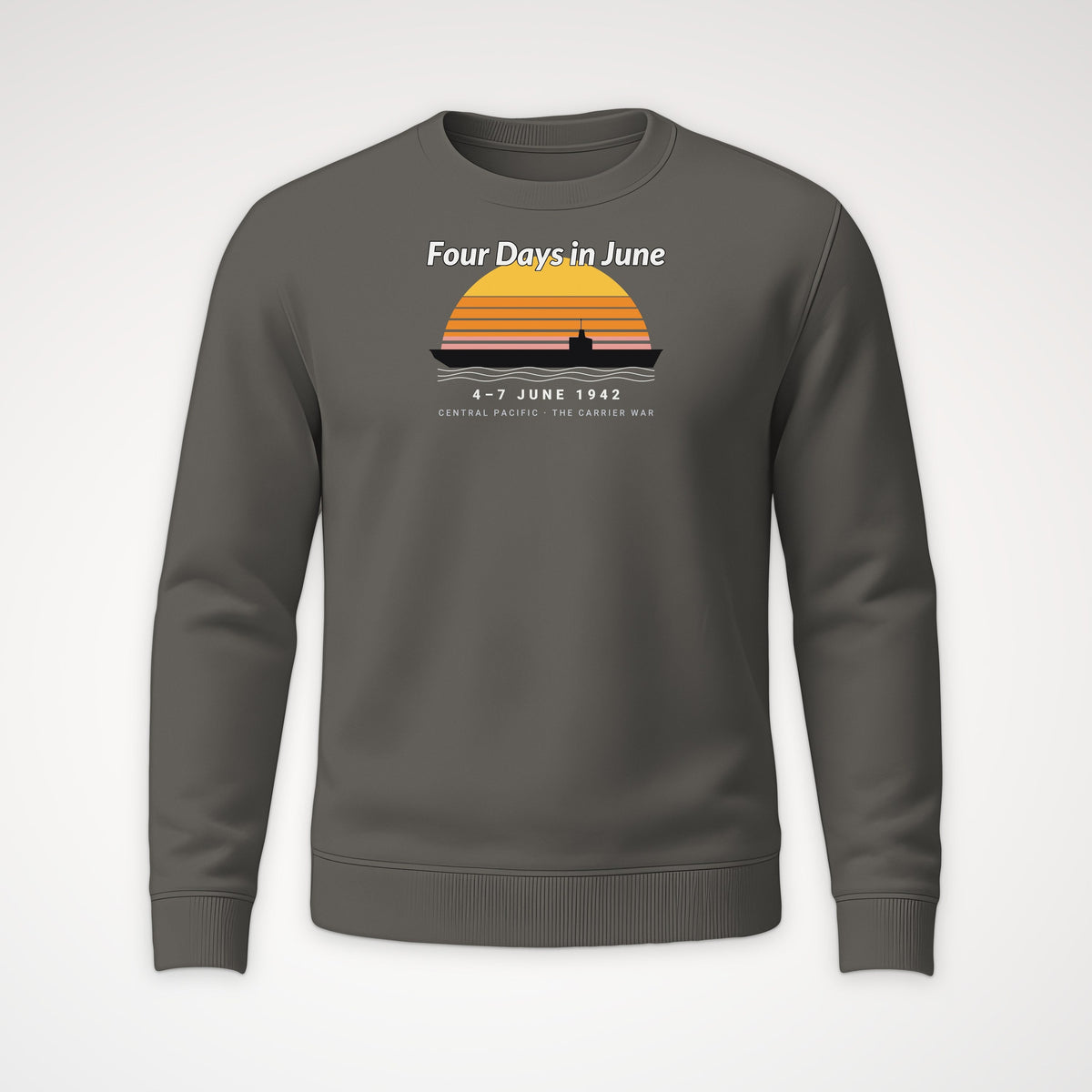 Four Days in June Sunset Crewneck Sweatshirt in Charcoal