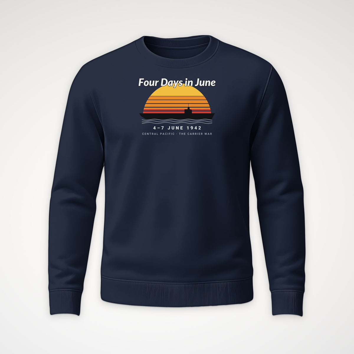Four Days in June Sunset Crewneck Sweatshirt in Navy