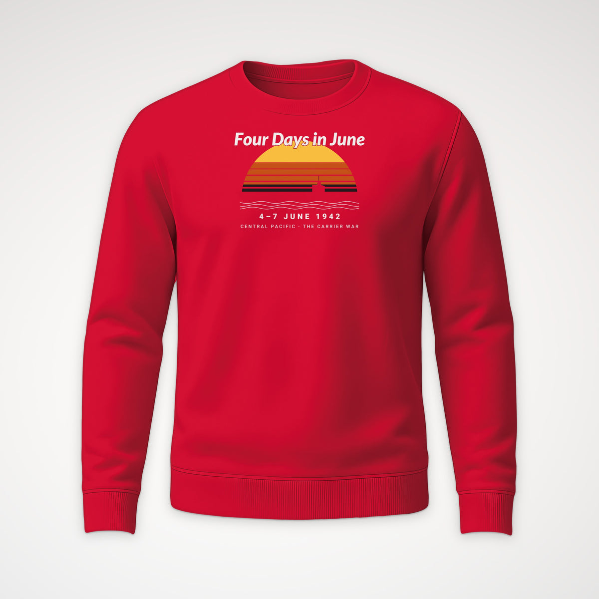 Four Days in June Sunset Crewneck Sweatshirt in Red