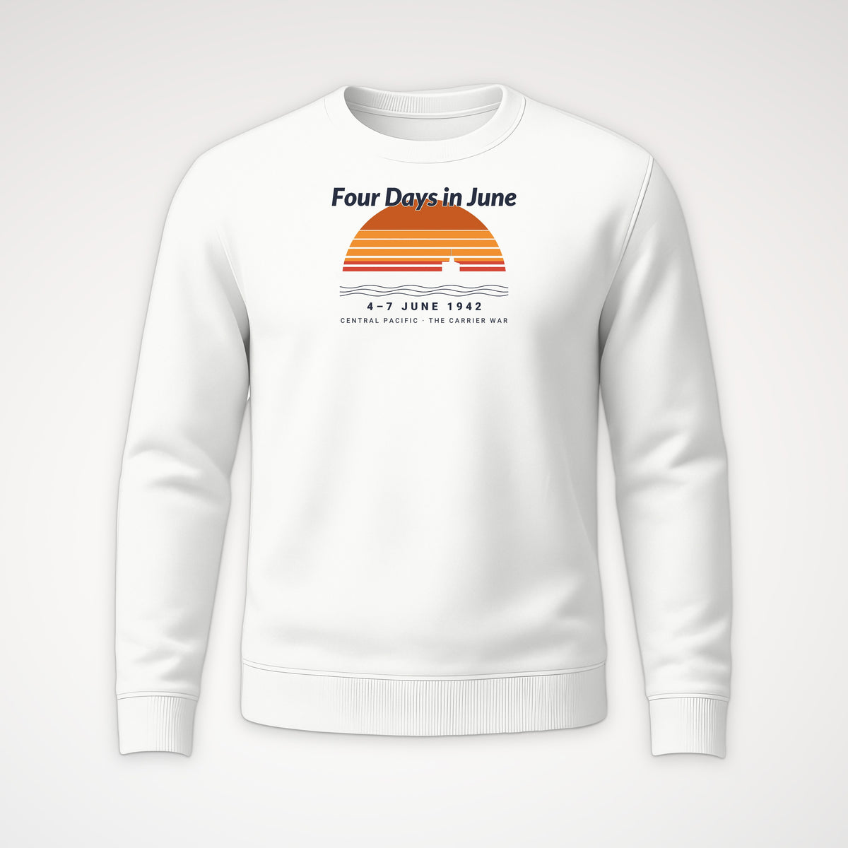 Four Days in June Sunset Crewneck Sweatshirt in White