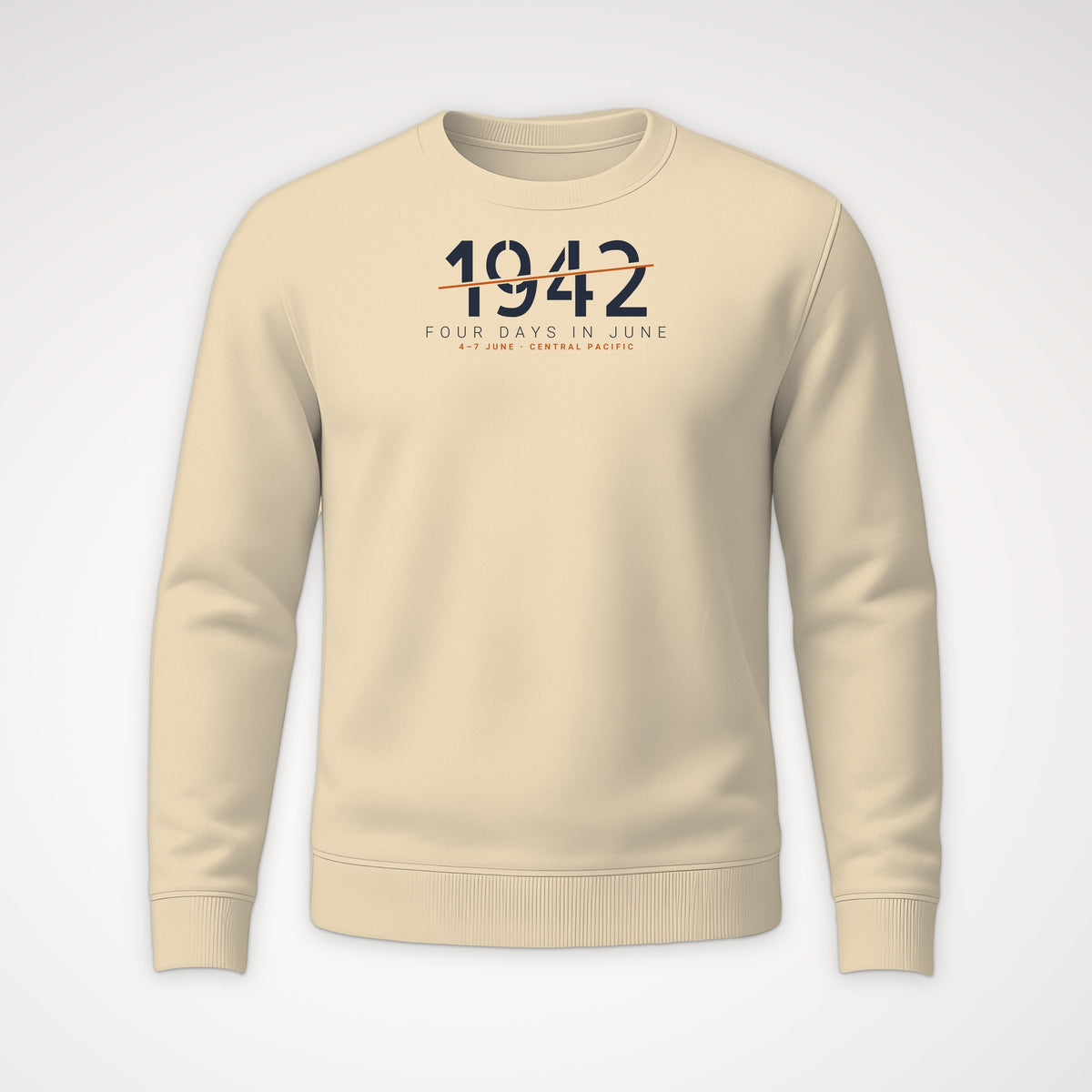 Four Days in June 1942 Sliced Crewneck Sweatshirt in Sand