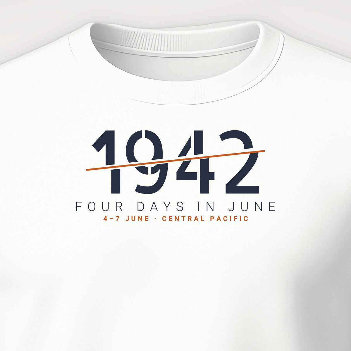 Four Days in June 1942 Sliced Crewneck Sweatshirt, front print detail