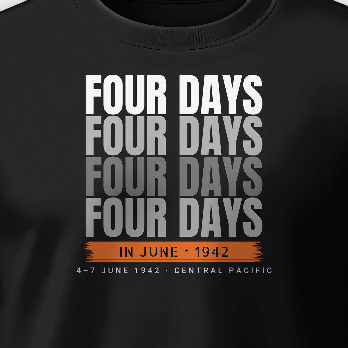 Four Days in June Echo Crewneck Sweatshirt, front print detail