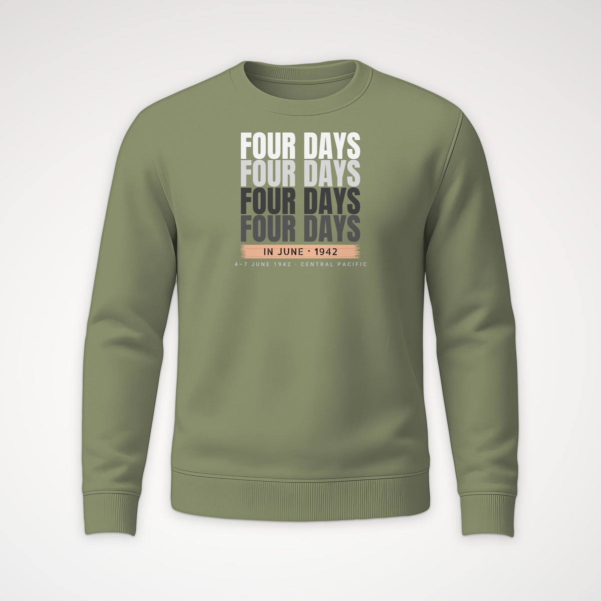 Four Days in June Echo Crewneck Sweatshirt in Military Green