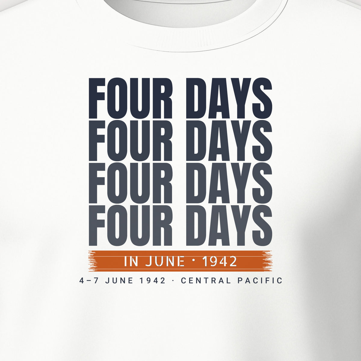 Four Days in June Echo Crewneck Sweatshirt, front print detail