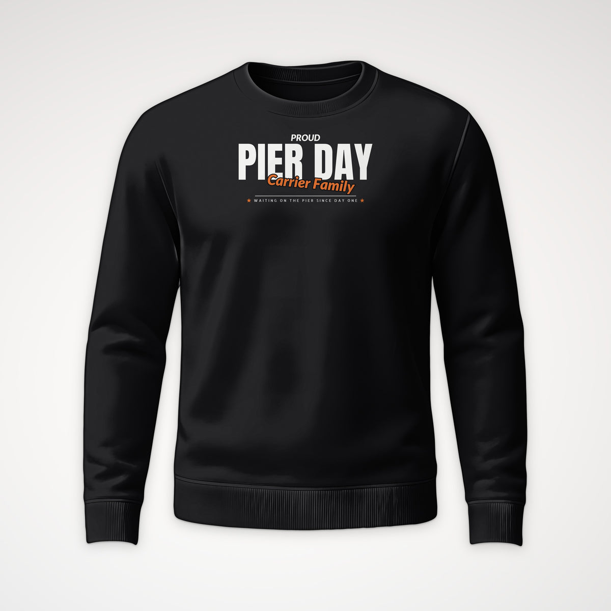 Pier Day Proud Carrier Family Crewneck Sweatshirt in Black