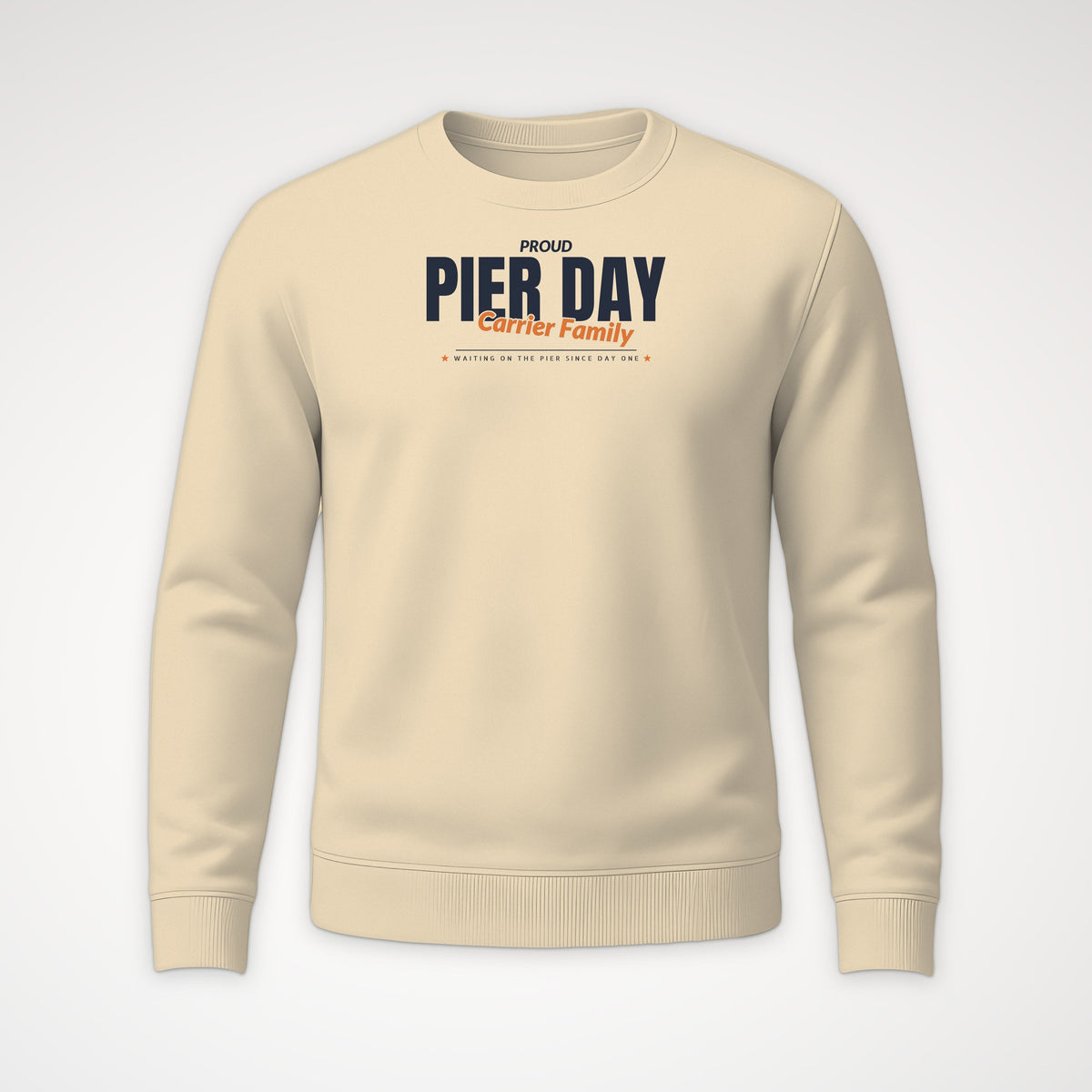 Pier Day Proud Carrier Family Crewneck Sweatshirt in Sand