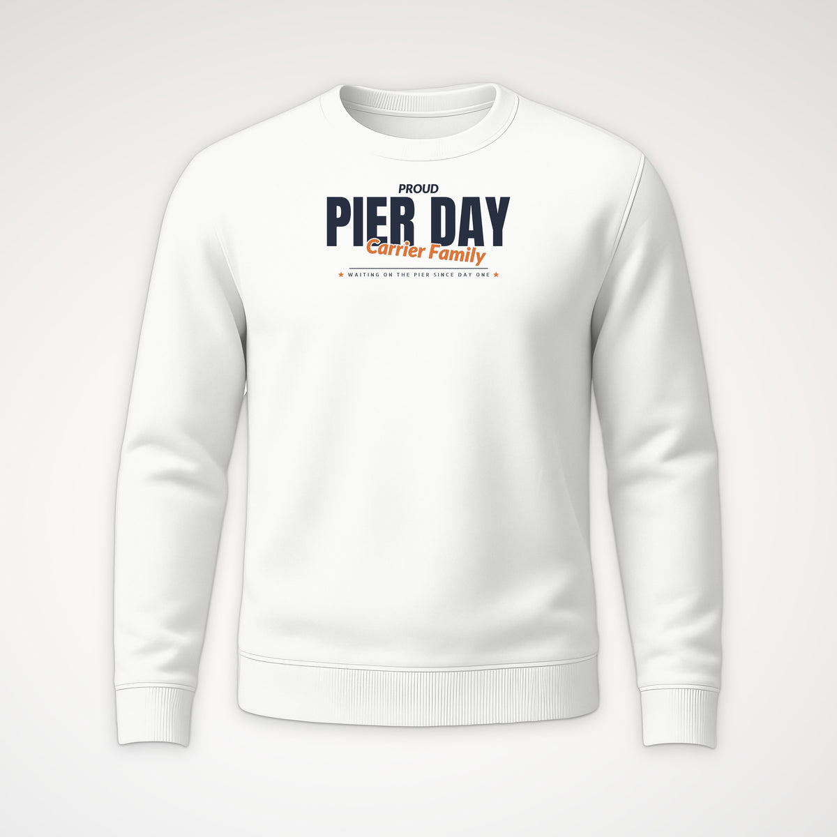 Pier Day Proud Carrier Family Crewneck Sweatshirt in White