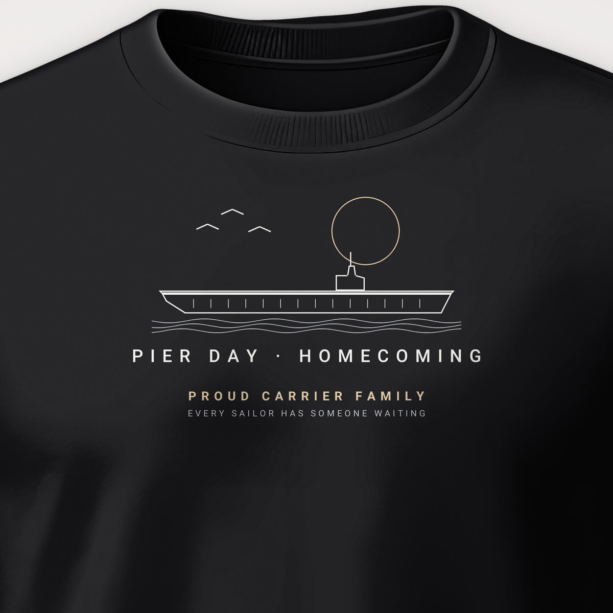 Pier Day Homecoming Crewneck Sweatshirt, front print detail