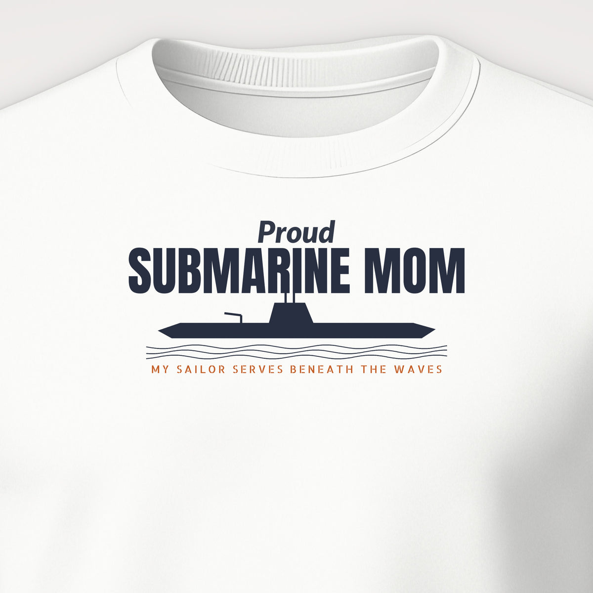 Proud Submarine Mom Crewneck Sweatshirt, front print detail