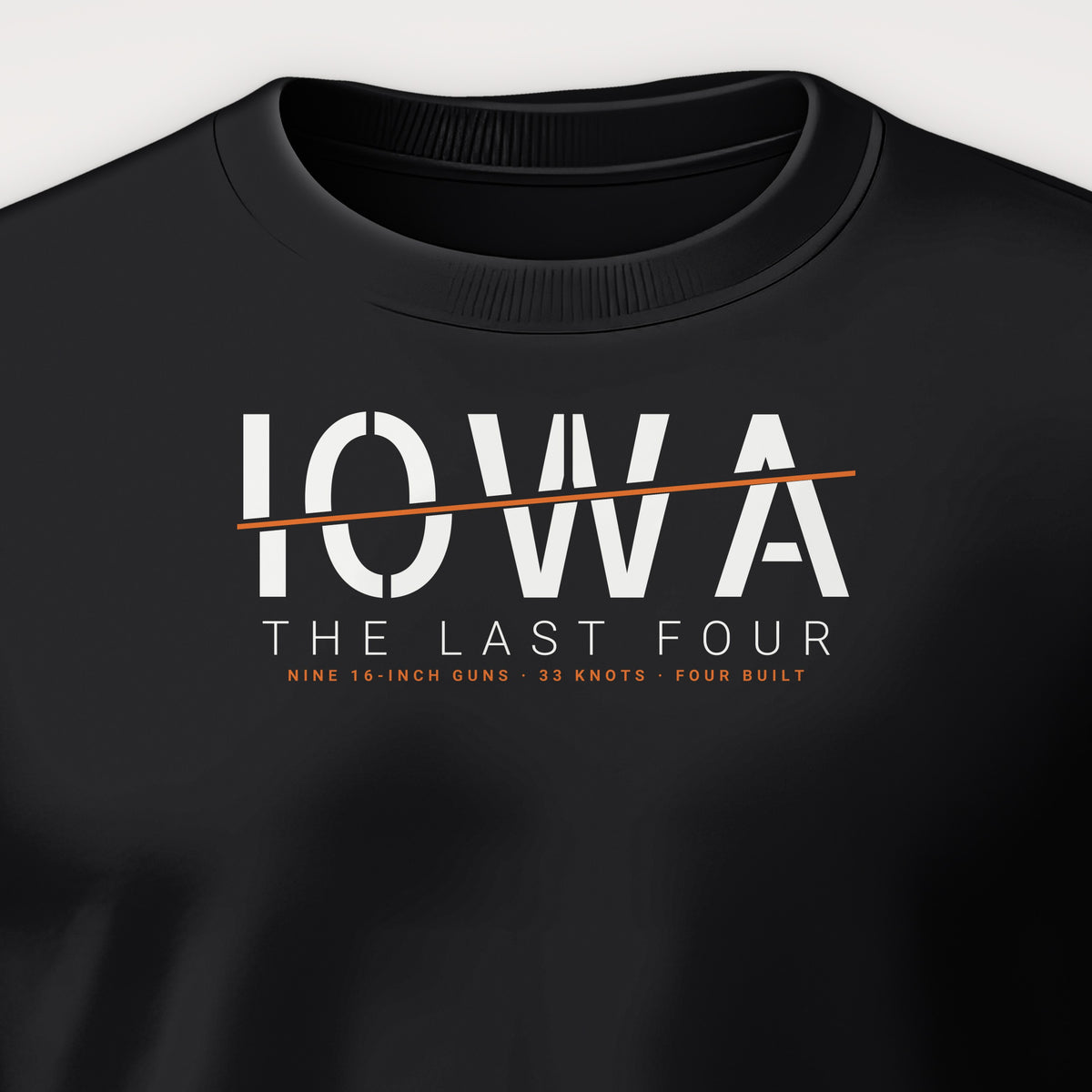 The Last Four Iowa Sliced Crewneck Sweatshirt, front print detail
