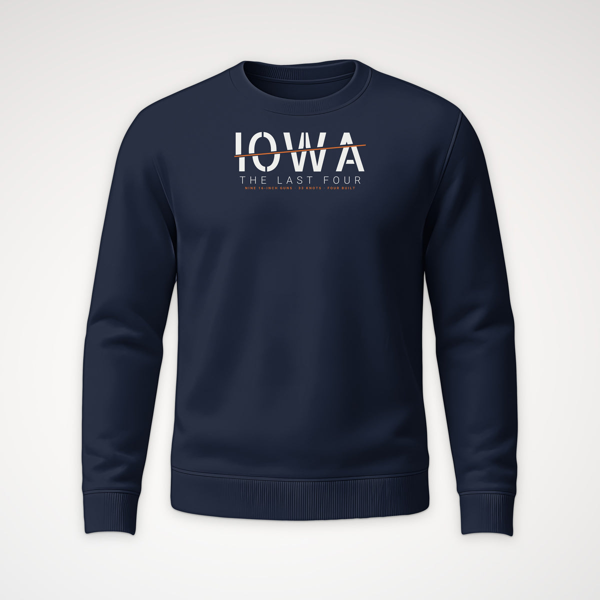 The Last Four Iowa Sliced Crewneck Sweatshirt in Navy