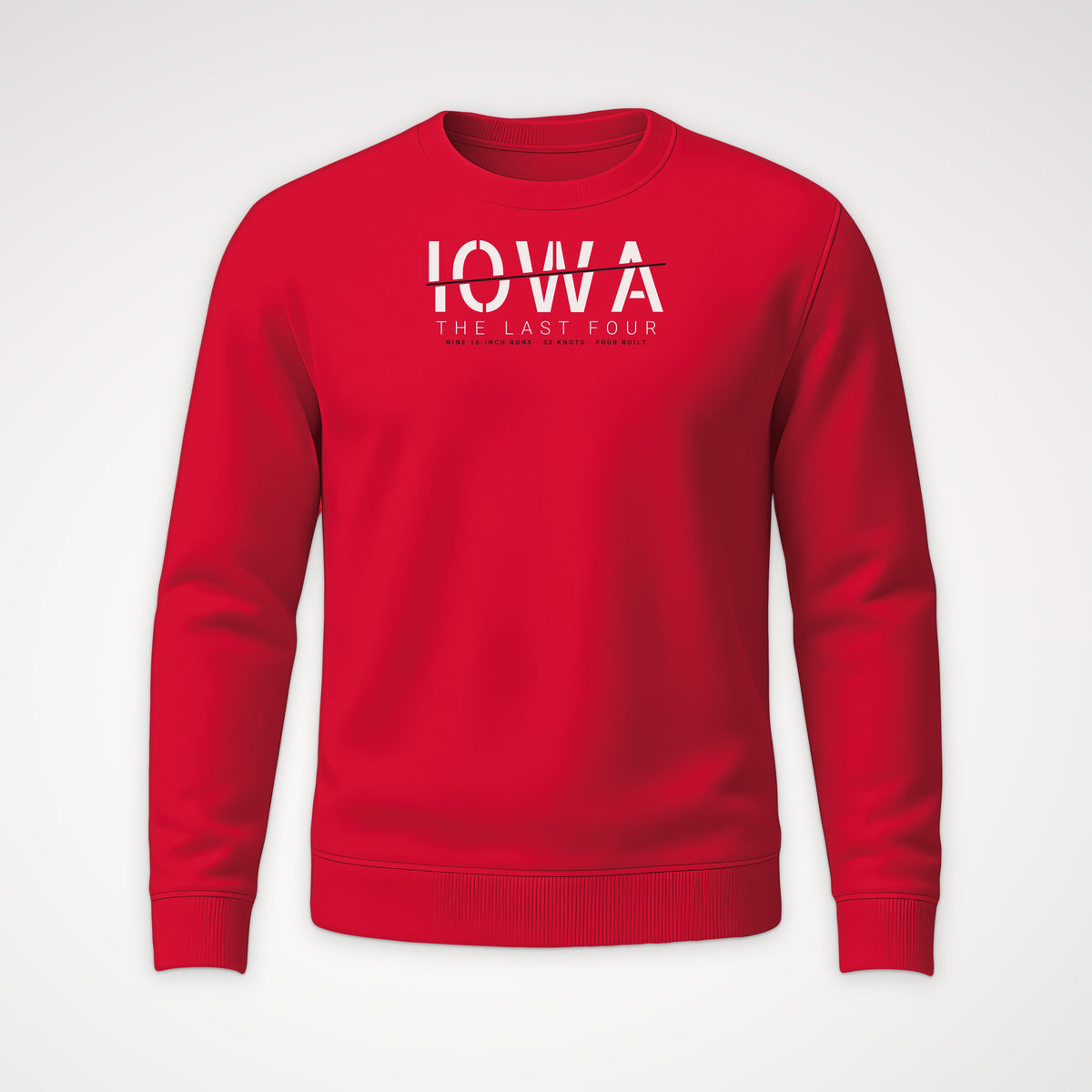 The Last Four Iowa Sliced Crewneck Sweatshirt in Red
