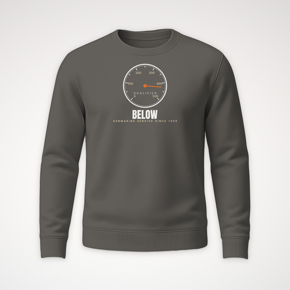Qualified Below Depth Dial Crewneck Sweatshirt in Charcoal